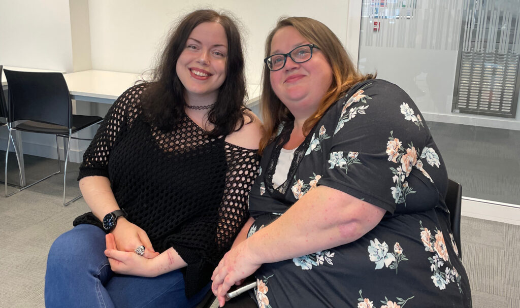 Charlotte Berisford and Louise Porter at the Human Library, Birmingham Disability Festival 2024
